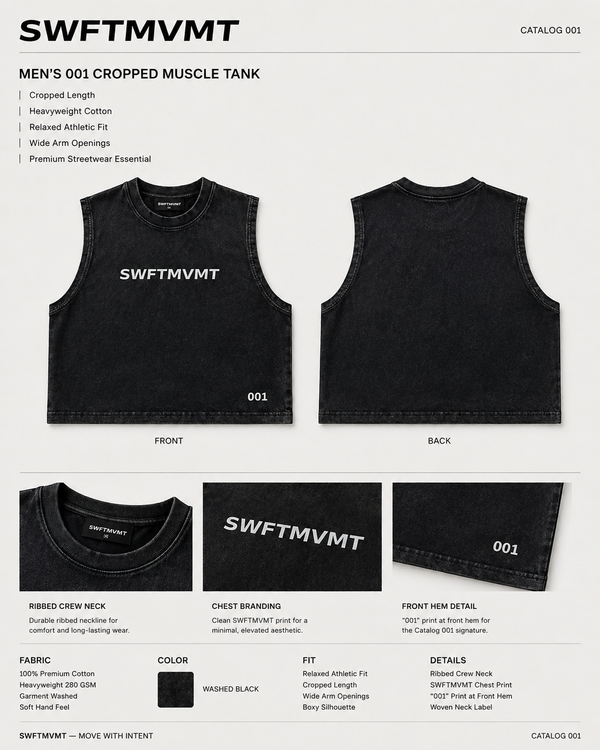 MEN’S 001 CROPPED MUSCLE TANK