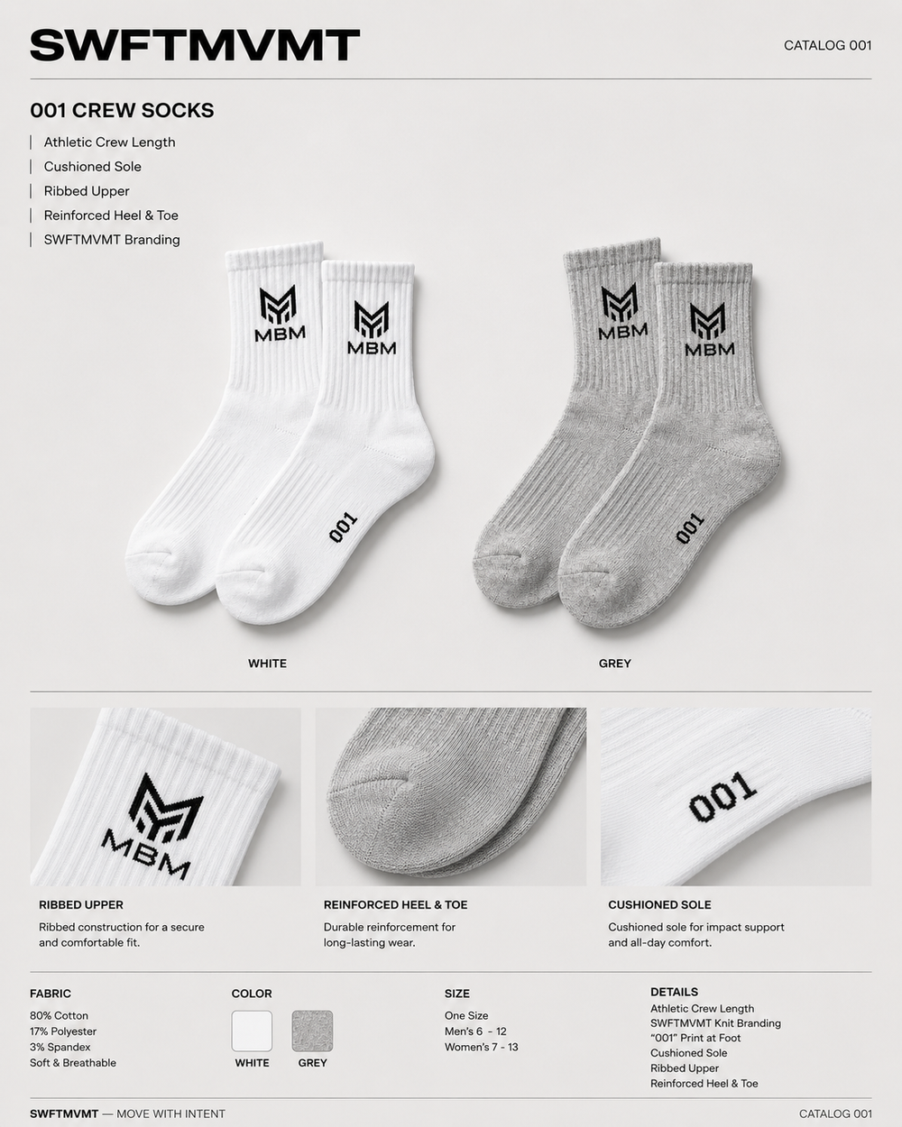 001 CREW SOCKS